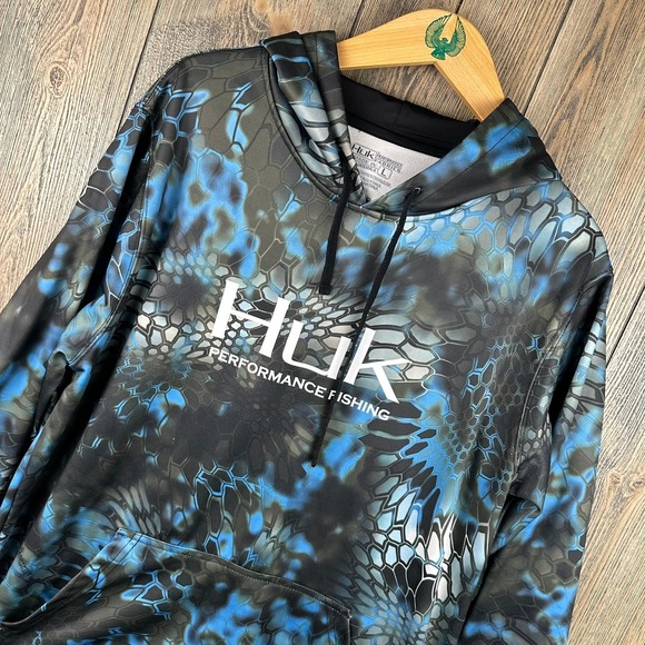 Huk Performance Fishing Men's Large Hoodie Neptune Camo Kryptek Outdoors - Picture 1 of 7